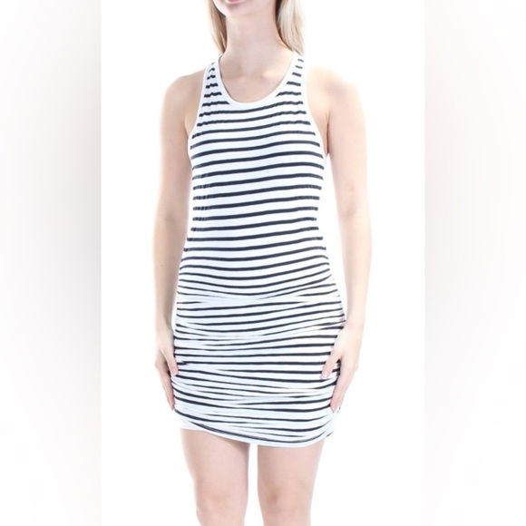 NWT Chelsea Sky racer back mini ruched side tank top dress size large - Picture 3 of 10